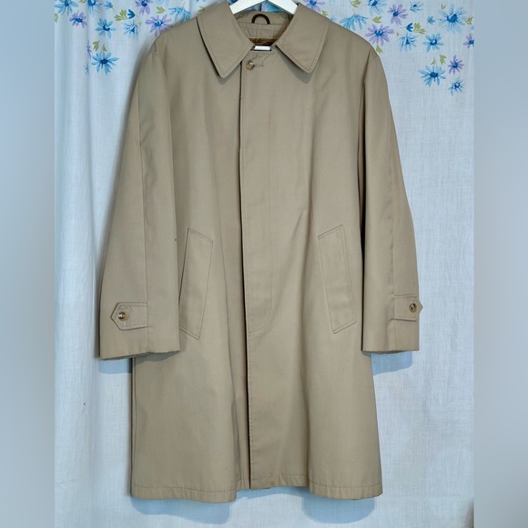 VINTAGE TRENCH COAT by Outerwear from Sears Mens Sz 42 LINER - Tan - Picture 15 of 15